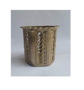 Brass Pen holder Factory Wholesale Gold Plated Pen Pencil Holders Luxury Patterned <b>Light</b> Containers Bulk Gift <b>Crafts</b> - Product Image 5