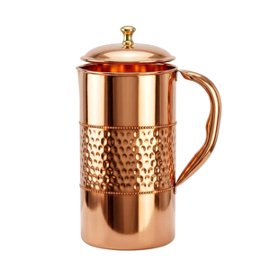Handmade Hammered Copper Water <b>Jug</b> Pure Copper Pitcher for Ayurvedic Health Benefits & Wholesale Kitchenware - Product Image 4