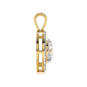 Colgante de Diamante Cultivado en Laboratorio con Halo Brillante de 1 Quilate, Certificado IGI D VVS, Collar Clásico con Halo de Diamantes, Oro Amarillo de 10 Quilates, Joyería de Regalo - Product Image 2