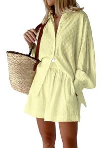 Ropa Deportiva Pop para Mujer, Conjunto de 2 Piezas, Cintura Alta, Por Encima de la Rodilla, con Botones, Personalizado, Sin Costuras, para Gimnasio y Fitness - Product Image 2