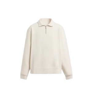 Men's Women's Minimalist Half Zip Pullover Oversized <b>Mock</b> <b>Neck</b> Plain Cotton Streetwear <b>Top</b> - Product Image 1