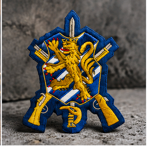 CROSS SWORDS LION Parche Bordado de Encaje de Alta Calidad, Insignia Circular de Tela para Coser, Diseño de Lujo para Prendas - Product Image 5
