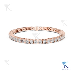 Classic 3.50 MM Cut Lab Grown Filled Diamond Tennis <b>Bracelet</b> 14K 18K <b>Solid</b> Gold Fine Unisex Luxury Bridal Jewelry Manufacturer - Product Image 2