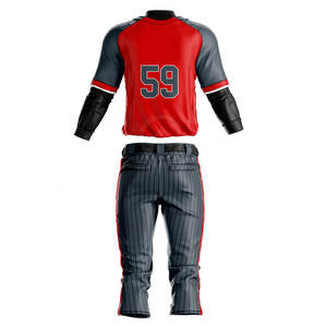 Ensemble d'uniformes de baseball tendance, personnalisable avec nom et logo, maillot respirant et anti-humidité 100 % polyester pour entraînements et matchs d'équipe - Product Image 3