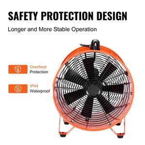 Ventilatore Cilindrico Portatile da 1350W, Potente Ventilatore Industriale da 16 Pollici con Tubo Flessibile da 5 Metri, 5175CFM, Ventilatore di Scarico Industriale - Product Image 5