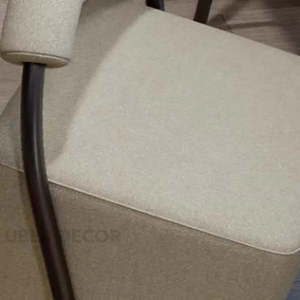 AVENYA Square <b>Chair</b> with Curved Handle Backrest <b>Modern</b> Minimalist Design for <b>Living</b> <b>Room</b> Cafe & Vanity Use - Product Image 2