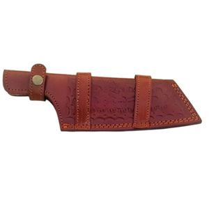 Couteaux à découper de qualité supérieure avec lame rectangulaire en acier tranchante, manche en bois durable et étui de rangement en cuir pour la cuisine - Product Image 2