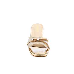 Sandales à talons dorées FN7684 Pantoufle élégante avec un design complexe - Product Image 1