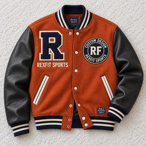 Blouson universitaire personnalisé avec chenille surdimensionnée et badge personnalisé, unisexe, manches en PU, boutons-pression, style baseball, vente en gros - Product Image 2