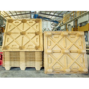 Palet Industrial de Madera Reciclada Ligero y Apilable, de Madera Prensada, de 4 Entradas, 1200x1100x130mm, de una Sola Cara, Moldeado, para Transporte de Carga - Product Image 6