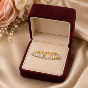 แหวนเพชรทรงเหลี่ยมมรกต 14K ทองคำขาว ประดับเพชรเพาะเลี้ยงทรงซิกแซก |   แหวนเพชรทรงเชฟรอน |   เครื่องประดับอัญมณีสำหรับผู้หญิง |   ของขวัญสำหรับเจ้าสาวในงานแต่งงาน - Product Image 3