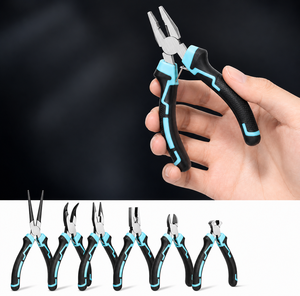 6 <b>Pcs</b> Stainless Steel <b>Mini</b> Jewelry Pliers Set Needle/Long/Bent Nose Diagonal Cutter End-Cutting Tools with Pouch for DIY - Product Image 3