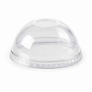 Tapa de Domo Transparente de PET de 12 oz – Tapa Desechable de Plástico Transparente para Vasos de Smoothies, Batidos, Café Helado y Bebidas Frías - Product Image 1