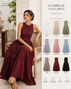 Robe longue de soirée en coton tissé de couleur rouge vin, style bohème, avec bretelles spaghetti, silhouette robe de bal, pour femme, qualité OEM supérieure - Product Image 4