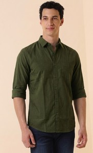 เสื้อเชิ้ตผู้ชาย Enovate แบบกระดุมสองแถว สีพื้น แขนยาว สไตล์ลำลอง ปกคอพับ ระบายอากาศได้ดี ผลิตจากผ้าฝ้ายทอ  โลโก้ที่คอหลัง รับผลิตแบบ ODM - Product Image 2
