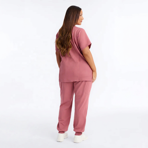 Fabricant OEM ODM de tenues médicales écologiques pour femmes, ensembles de blouses et pantalons personnalisables avec logo et couleur, uniformes de salon de beauté, vente chaude - Product Image 2
