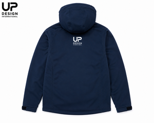Veste softshell à capuche bleu marine pour homme, imperméable, coupe-vent, doublée polaire, pour randonnée et travail en extérieur, OEM - Product Image 2