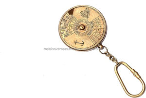 Nautical Brass Calendar Keychain <b>Vintage</b> Marine Style Perpetual Date Finder Handmade Solid Brass <b>Key</b> Ring Gift Item - Product Image 2