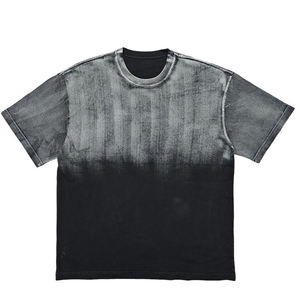 T-shirt pour homme en polyester délavé à l'acide, col rond, imprimé numérique, séchage rapide, respirant, coupe ample, manches courtes, style streetwear - Product Image 1