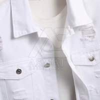 Veste en jean pour homme, couleur unie, décontractée, en jean blanc, élégante, confortable, pour usage quotidien, avec logo frontal, respirante, séchage rapide, Hiver 2026