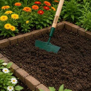 Bêche de jardin en acier au carbone avec manche en bois |   Pelle à main pour planter, désherber, cultiver le sol, pour la ferme, la cour et l'extérieur - Product Image 2