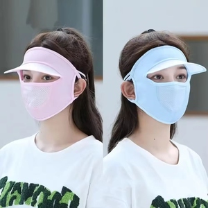 ผ้าคลุมหน้ากันแดดสำหรับผู้หญิง ผ้าไหมน้ำแข็งสำหรับฤดูร้อน ป้องกันรังสียูวี ระบายอากาศได้ดี เย็นสบาย เหมาะสำหรับขี่จักรยานกลางแจ้ง - Product Image 5