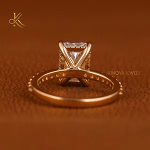 แหวนแต่งงานเพชรเลี้ยงในห้องปฏิบัติการแบบคลาสสิก ชุบทอง 10K 18K ระยิบระยับ สง่างาม แหวนคู่ ดีไซน์เหนือกาลเวลา ของขวัญที่สมบูรณ์แบบ - Product Image 5