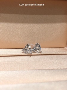 ต่างหูเพชรทรงหัวใจทองคำขาว 14K เพชรเพาะเลี้ยงสี F แบบหนามเตย ดีไซน์คลาสสิกเรียบง่าย สำหรับผู้หญิง สวมใส่ได้ทุกวัน - Product Image 5