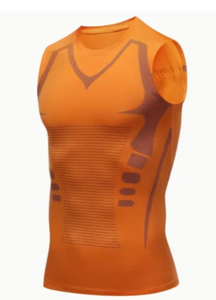Camiseta de Compresión sin Mangas para Hombre, Color Azul Oliva, con Estampado de Letras, Secado Rápido, Corte Ajustado, Tejido de Punto, Spandex/Poliéster, Cuello Redondo, Antipilling - Product Image 5