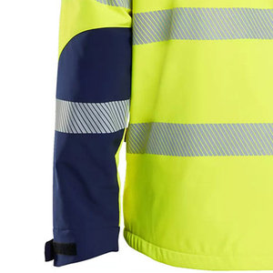 Veste de sécurité réfléchissante haute visibilité, résistante à l'eau, à capuche, jaune-vert, vêtements de travail softshell, fournisseur de logo personnalisé - Product Image 5