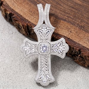 Pendentif Croix Luxe Iced Out pour Hommes en Argent Sterling 925 et Moissanite, Bijoux Hip Hop, Collier Religieux Personnalisé, Vente en Gros Usine - Product Image 2