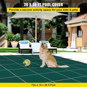 Copertura di Sicurezza Invernale Rettangolare per Piscina 20 ft X 38 ft in PVC con Rete ad Alta Resistenza in PP, con Gradino Destro e Tripla Cucitura per Piscine Fuori Terra - Product Image 6