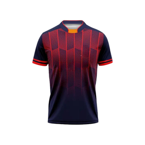 เสื้อฟุตบอลลายทางผู้ชาย พิมพ์ลายด้วยความร้อน คอกลม แขนสั้น ระบายอากาศได้ดี - Product Image 1