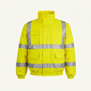 Chaqueta reflectante de invierno 65% poliéster 35% algodón resistente al frío hasta -10 grados, ropa de trabajo de seguridad, ropa duradera. - Product Image 4