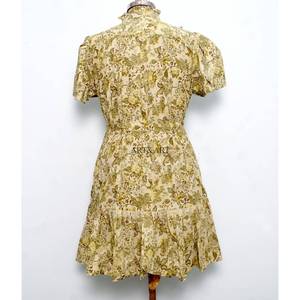 new trending handmade cotton stylish short partywear <b>dress</b> floral printed bride gift personalized woman fashion <b>dress</b> From India - Product Image 6