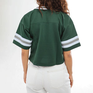 เสื้อยืดแขนสั้นคอวีสำหรับผู้หญิง ระบายเหงื่อ ป้องกันรังสียูวี เสื้อลำลอง เสื้อฟุตบอลกีฬา ปรับแต่งชื่อทีมได้ ขายส่ง - Product Image 2