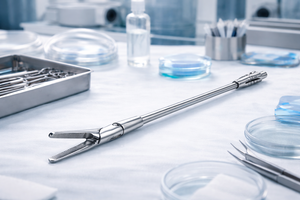 ที่จับเข็ม MIS แบบโค้งพร้อมตัวล็อค ปากจับทังสเตนคาร์ไบด์ แกนขนาด 5 มม. ความยาวใช้งาน 25 ซม. ความยาวรวม 35.5 ซม. – ZETOMEDPRO - Product Image 6