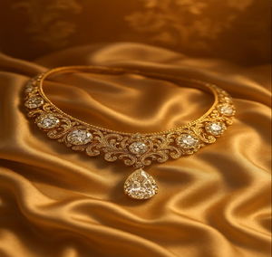 Collier minimaliste en or avec diamants marquise, disponible à prix de gros. La beauté de la nature capturée dans l'or fin - Product Image 3