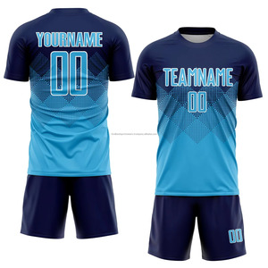 Ensemble de maillots de football personnalisés en or blanc, impression sublimée, col rond, manches courtes, polyester respirant, unisexe, vêtements d'équipe pour adultes - Product Image 2