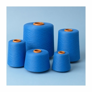Hilo de Algodón Azul Teñido en Anillo, Absorbente de Humedad para Tejido Textil, 100% Algodón Peinado, Precio de Origen en India - Product Image 3