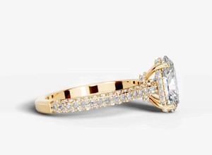 Anillo de Moissanita con Corte Ovalado, Plata de Ley 925, Chapado en Oro de 14K, Anillo de Compromiso, Boda, Promesa, Elegante y de Lujo para Mujer - Product Image 3