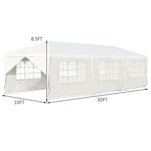 Tenda per Matrimoni ed Eventi all'Aperto 10 x 30 Piedi con 6 Pareti Laterali Rimovibili e 2 Ingressi - Product Image 5