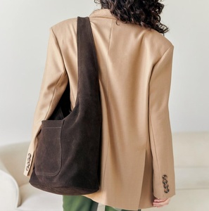 Bolsos Hobo de cuero de gamuza Vintage de la mejor calidad, bolsos de mano informales de moda para mujer, bolsos informales para todos los días - Product Image 2