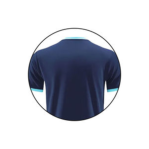Ensemble de maillot de football pour hommes, bleu dégradé, col en V, manches courtes, polyester respirant, uniforme sportif toutes saisons - Product Image 4