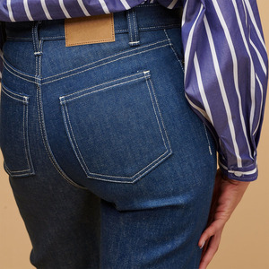 Fashion Slim Fit Mid Waist Denim <b>Jeans</b> Women's Classic Casual Regular Fit <b>Elastic</b> Waist Breathable Anti Wrinkle Polyester Cotton - Product Image 5