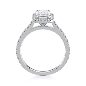 10K Yellow Gold IGI Certified <b>Cushion</b> Cut Lab Grown Diamond Halo Luxury Engagement Ring 1.5 CT Rhodium Plated Pav Band Wedding - Product Image 3