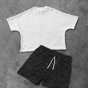 Breathable Lightweight <b>Knitted</b> Fabric Men's Summer Short <b>Set</b> with Custom Logo for All Day Comfort in Hot Weather - Product Image 3