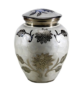 Urna Funeraria Decorativa de Metal Pulido con Acabado Brillante, Diseñada para Exhibir Cenizas Conmemorativas en Casa con Orgullo - Product Image 1