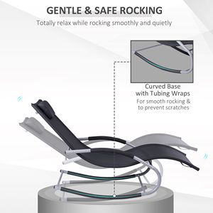 Poltrona a dondolo nera a gravità zero con cuscino rimovibile per il massimo relax - Product Image 4