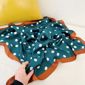 Foulard en satin de soie imprimé à pois 70*70cm pour femme, petit châle, foulard pour cheveux, foulard pour sac, accessoires de mode féminins - Product Image 6